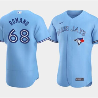Men's Toronto Blue Jays #68 Jordan Romano Blue Flex Base Stitched Baseball Jersey