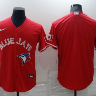 Men's Toronto Blue Jays Blank Red Cool Base Stitched Jersey