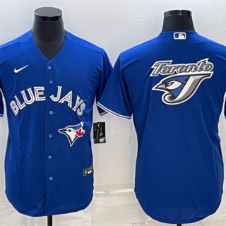 Men's Toronto Blue Jays Royal Team Big Logo Cool Base Stitched Baseball Jersey