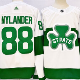 Men's Toronto Maple Leafs #88 William Nylander White St Patricks Authentic Jersey