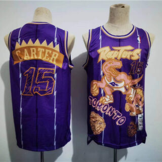 Men's Toronto Raptors #15 Vince Carter Purple Throwback Stitched Jersey
