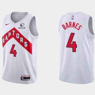 Men's Toronto Raptors #4 Scottie Barnes White Association Edition Stitched Basketball Jersey