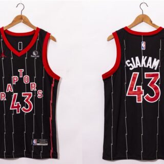 Men's Toronto Raptors #43 Pascal Siakam Black 2021 Brand Jordan City Edition Swingman Jersey With The Sponsor Logo