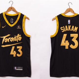 Men's Toronto Raptors #43 Pascal Siakam Black 2021 Nike City Edition Swingman Jersey With The Sponsor Logo