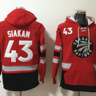 Men's Toronto Raptors #43 Pascal Siakam Red Lace-Up Pullover Hoodie