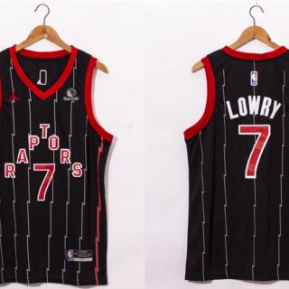 Men's Toronto Raptors #7 Kyle Lowry Black 2021 Brand Jordan City Edition Swingman Jersey With The Sponsor Logo