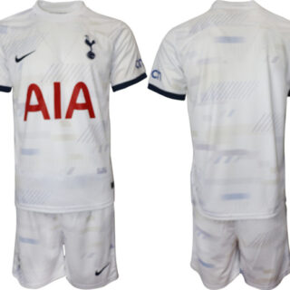 Men's Tottenham Hotspur Custom 2023 24 White Home Soccer Jersey Suit