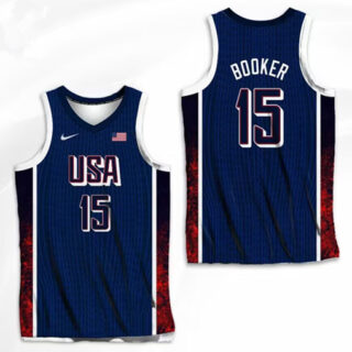 Men's USA Active Player Custom Navy Blue 2024 Olympics Stitched Basketball Jersey