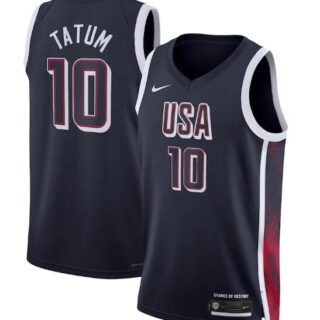 Men's USA Basketball #10 Jayson Tatum Navy 2024 Swingman Stitched Jerseys