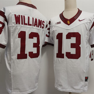Men's USC Trojans #13 Caleb Williams 2024 F.U.S.E. White Stitched Jersey