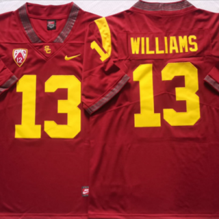 Men's USC Trojans #13 Caleb Williams Red Stitched Jersey