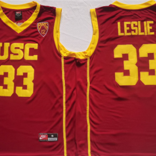 Men's USC Trojans #33 Lisa Leslie Red Stitched Jersey