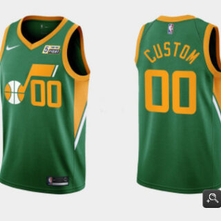 Men's Utah Jazz Active Player Custom Green Earned Edition Stitched Basketball Jersey