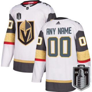 Men's Vegas Golden Knights Customized White 2023 Stanley Cup Final Stitched Jersey