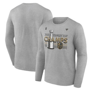 Men's Vegas Golden Knights Heather Gray 2023 Stanley Cup Champions Locker Room Long Sleeve T-Shirt