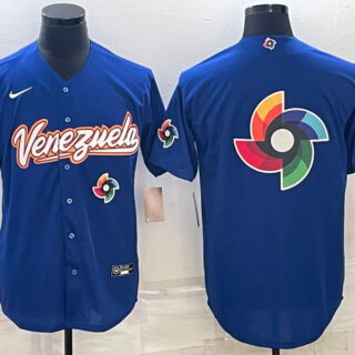 Men's Venezuela Baseball 2023 Royal World Baseball Big Logo With Patch Classic Stitched Jersey