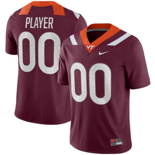 Men's Virginia Tech ACTIVE PLAYER Custom Maroon Stitched Football Jersey