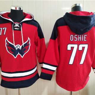 Men's Washington Capitals #77 T.J. Oshie Red Ageless Must-Have Lace-Up Pullover Hoodie