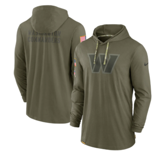 Men's Washington Commanders 2022 Olive Salute To Service Tonal Pullover Hoodie