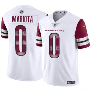 Men's Washington Commanders #0 Marcus Mariota White Vapor Limited Stitched Football Jersey