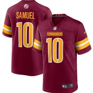 Men's Washington Commanders #10 Curtis Samuel 2022 Burgundy Game Stitched Jersey
