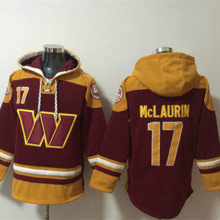 Men's Washington Commanders #17 Terry McLaurin Burgundy Ageless Must-Have Lace-Up Pullover Hoodie