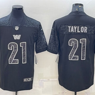 Men's Washington Commanders #21 Sean Taylor Black Reflective Limited Stitched Football Jersey