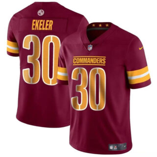 Men's Washington Commanders #30 Austin Ekeler Burgundy Vapor Limited Stitched Football Jersey