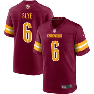 Men's Washington Commanders #6 Joey Slye Burgundy Stitched Game Jersey