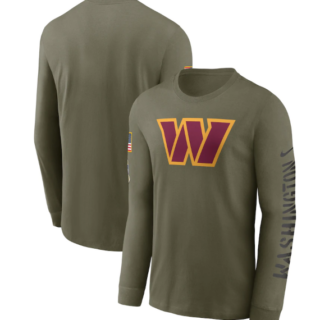 Men's Washington Commanders Olive 2022 Salute To Service Long Sleeve T-Shirt