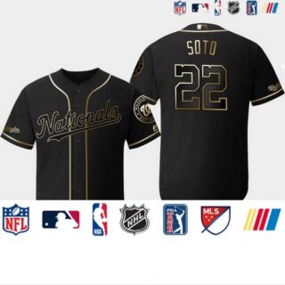 Men's Washington Nationals #22 Juan Soto BLACK cool Base Jersey