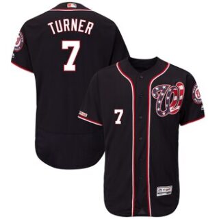 Men's Washington Nationals #7 Trea Turner Majestic Navy Alternate Flex Base Player Jersey