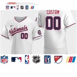 Men's Washington Nationals Custom 2020 White Flexbase Jersey