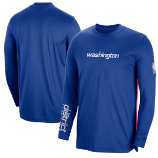 Men's Washington Wizards Blue 2022 23 City Edition Essential Expressive Long Sleeve T-Shirt