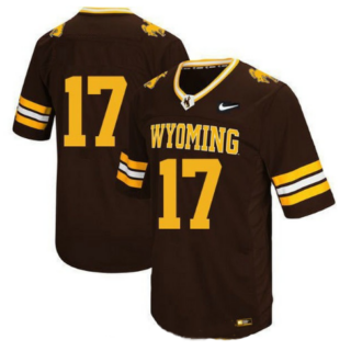 Men's Wyoming Cowboys #17 Josh Allen Brown Stitched College Football Jersey