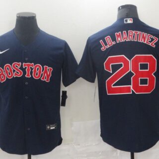 Men Boston Red Sox 28 J.D.Martinez Blue Game 2021 Nike MLB Jersey
