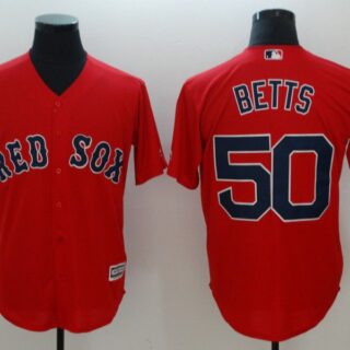 Men Boston Red Sox 50 Betts Red Game 2021 MLB Jersey