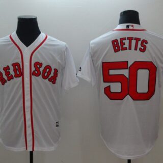 Men Boston Red Sox 50 Betts White Game 2021 MLB Jersey