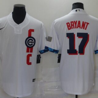 Men Chicago Cubs 17 Bryant White 2021 All Star Game Nike MLB Jersey