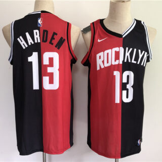 Men Houston Rockets 13 Harden 2021 past and present red black rockets MVP Nike NBA Jersey