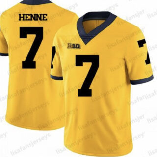 Men Michigan Wolverines #7 Henne College Football Limited Jersey Yellow