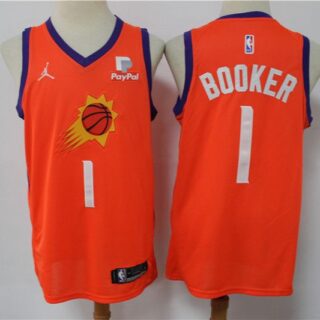 Men Phoenix Suns 1 Booker Orange Game 2021 NBA Jersey