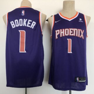 Men Phoenix Suns 1 Booker Purple Game Nike 2021 NBA Jersey