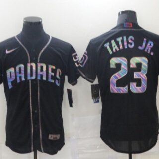 Men San Diego Padres 23 Tatis jr Black Colorful Edition Elite 2021 Nike MLB Jersey