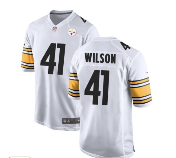 Men Steelers #41 Wilson Vapor Limited White Jerseys