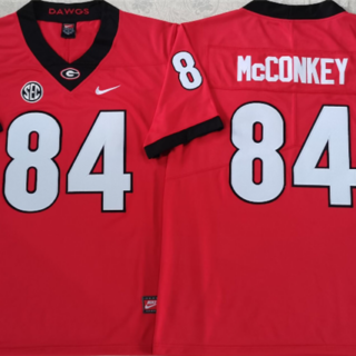 Men's Georgia Bulldogs #84 McCONKEY Red College Football Stitched Jersey