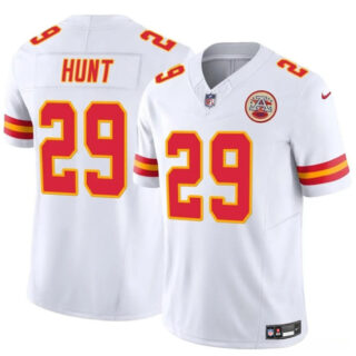 Men's Kansas City Chiefs #29 Kareem Hunt White 2024 F.U.S.E Vapor Untouchable Limited Stitched Football Jersey