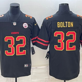 Men's Kansas City Chiefs #32 Nick Bolton Black Red Gold Vapor Untouchable Limited Stitched Jersey