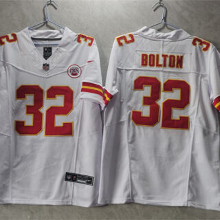 Men's Kansas City Chiefs #32 Nick Bolton White 2023 F.U.S.E. Vapor Untouchable Limited Stitched Jersey
