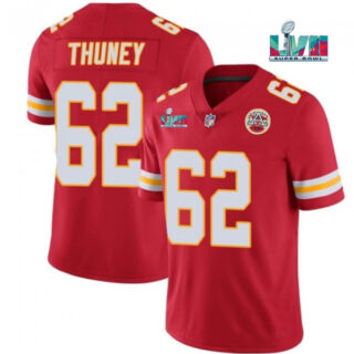 Men's Kansas City Chiefs #62 Joe Thuney Red Super Bowl LVII Patch Vapor Untouchable Limited Stitched Jersey